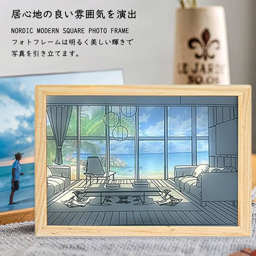 LEDライト付きアート壁掛け風景画 Amazon.co.jp : モダンなピクチャーウォールライト LED 中国